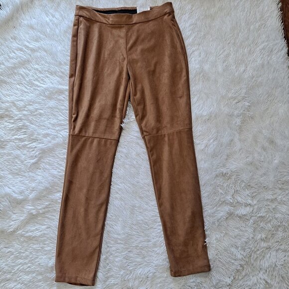 Mixit Size Small Full Length Faux Suede Traditional Brown Leggings NWT - Picture 1 of 7